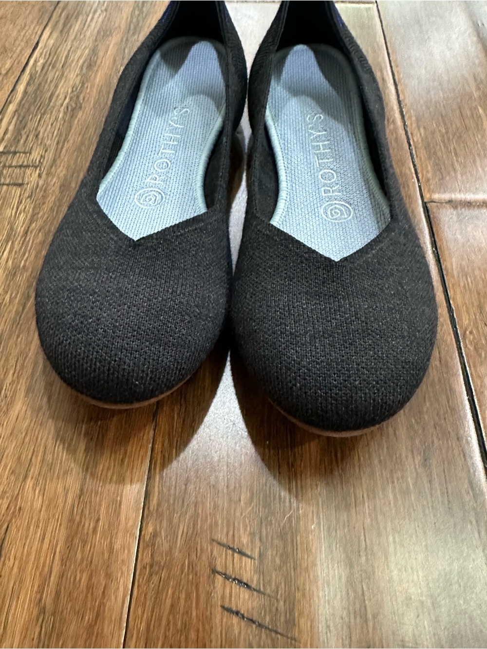 Rothy’s The Daily Flat Black Knit Ballet Flats Women’s 7.5 - Picture 2 of 8